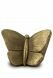 Urna funerária pequena de arte cerâmica borboleta dourado