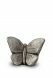 Urna cinzas pequena de arte cerâmica borboleta cinza prateado