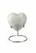 Mini urna coração 'Elegance' com efeito pedra natural branco-cinza (suporte incluído)