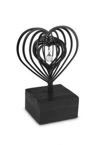 Escultura urna funerária 'Coração' com pérola para cinzas