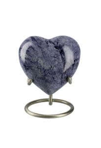 Mini urna coração 'Elegance' com efeito pedra natural roxo (suporte incluído)