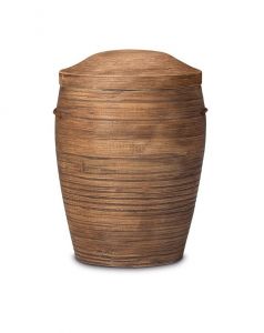 Urna para cinzas de cremação em bambu biodegradável com cordão