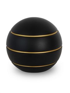 Urna para cinzas em fibra de vidro 'Atlas' preto com linhas douradas