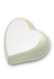 Mini urna de latão coração marfim e branco