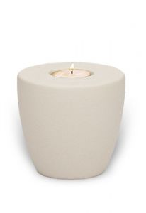Mini urna de cerâmica para cinzas 'Carrara' com porta-vela
