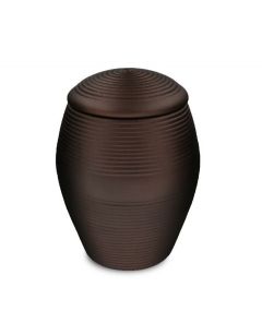 Pequena urna para cinzas de cerâmica 'Memento' bronze acetinado