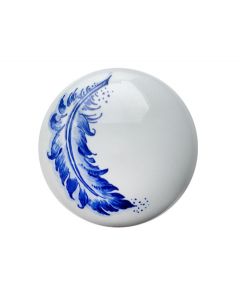 Mini urna para cinzas em cerâmica 'Feather' | Delft azul