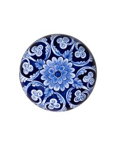 Mini urna para cinzas em cerâmica 'Blue Flower' | Delft azul