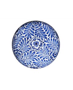 Mini urna para cinzas em cerâmica 'Rustic Flowers' | Delft azul