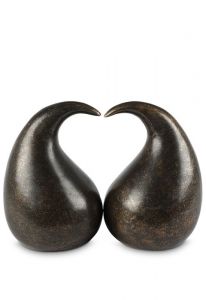 Urna dupla para cinzas em bronze 'Amor e Carinho' (companheiro)