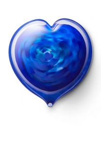 Mini urna cinzas em forma de coração de cristal blue-mixed