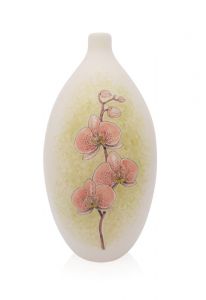 Pequena urna para cinzas pintada à mão 'Orquídea' rosa