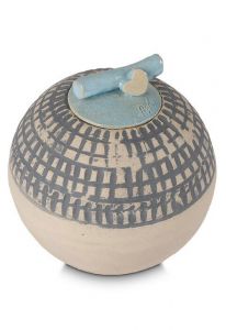 Mini urna de cerâmica feita à mão para cinzas de cremação
