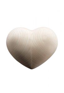 Mini urna para cinzas coração de madeira de bordo natural