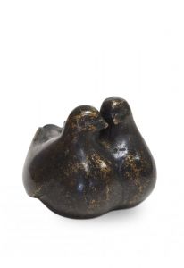 Mini urna para cinzas em bronze 'Lovebirds'