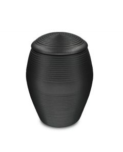 Pequena urna para cinzas de cerâmica 'Memento' preto acetinado