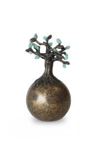 Mini urna funerária em bronze 'Árvore da Vida'