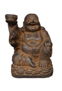 Urna funeraria bronce Buda sonriendo con vela