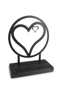 Escultura urna 'Coração' com pérola para cinzas