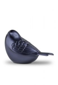 Mini urna de latão 'Pássaro canoro' azul safira