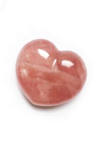 Coração de memória em pedra preciosa quartzo rosa