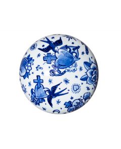 Mini urna para cinzas em cerâmica 'True Love' | Delft azul