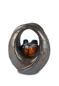 Mini urna cinzas em cerâmica martims-pescadors