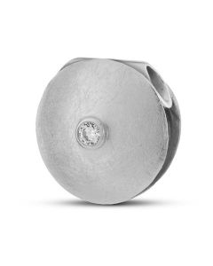 Joyería para ceniza en plata mate (925) bola con circonita