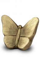 Urna funerária artística borboleta em cerâmica dourado